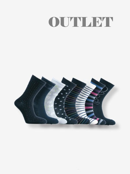 8-PAKKAUS NAISTEN ARKISUKAT, MUSTA MIX