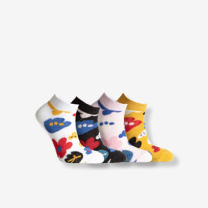 4-PACK FLOWER SNEAKER SOCKS