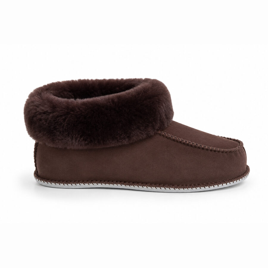 Narvik Unisex Aidot Lampaannahkatossut Tummanruskea