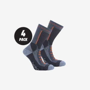 4-PACK COOLMAX AT WORK SOCKS, BLACK/GREY