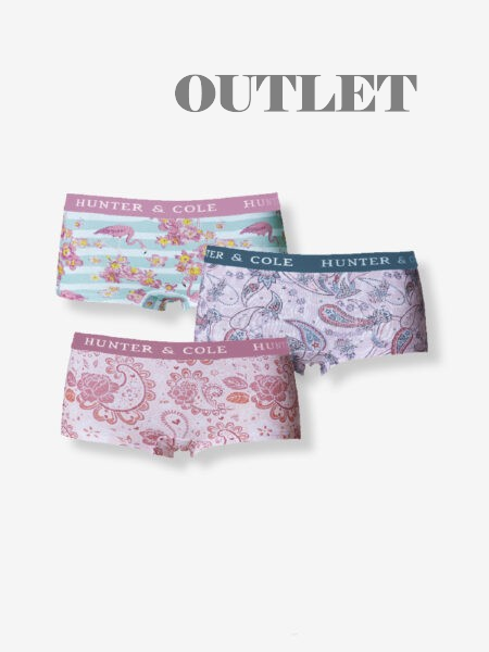 3-PAKKAUS HUNTER & COLE HIPSTER-ALUSHOUSUT, PAISLEY MIX
