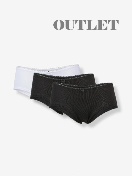 3-PAKKAUS ELIIZE HIPSTER-ALUSHOUSUT,  VALKOINEN & MUSTA