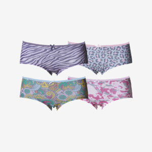 4-PACK GIRLS COTTON HIPSTER BREIFS, ANIMAL MIX