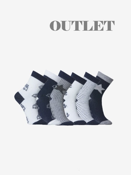 6-PAKKAUS LASTEN LIUKUESTESUKAT, SININEN, VALKOINEN MIX